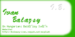 ivan balazsy business card